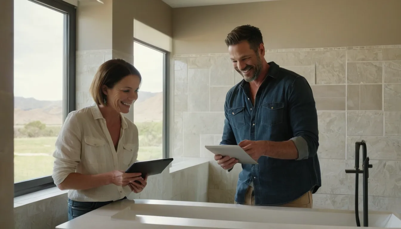Independent local provider reviewing bathroom remodel plans with a homeowner in Antioch